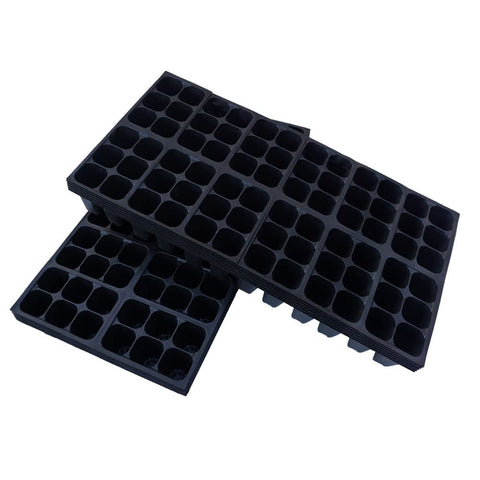 The Hydroponic City seed starter tray angled view highlighting drainage slits for moisture control.