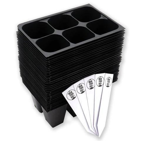 The Hydroponic City seed starter trays 216-cell packaging view shows durable, reusable design for long-term use.