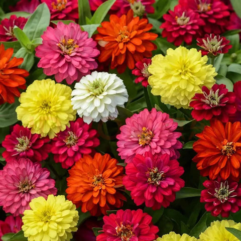 The Lucky Stars zinnia seeds for front-yard borders create instant seasonal drama.
