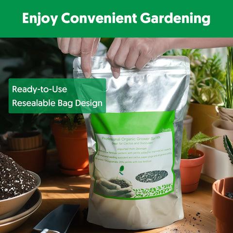 The Next Gardener succulent potting soil mix used for repotting and transplanting projects.