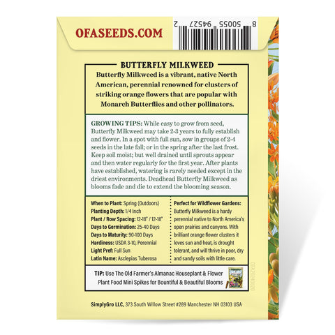 The Old Farmer's Almanac USA origin label indicating premium non-GMO seeds