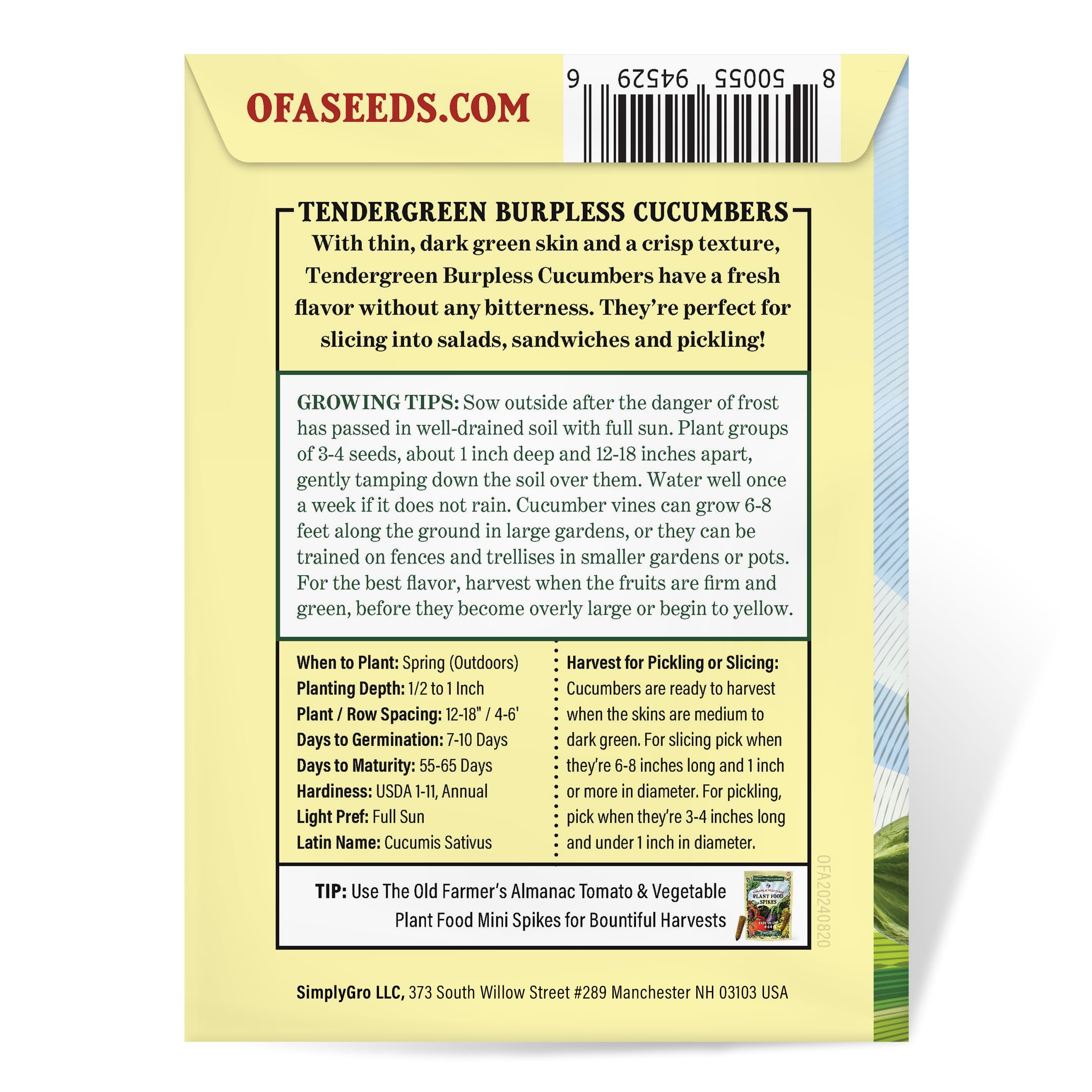 The Old Farmer's Almanac garden setup with sowing Tendergreen seeds in soil