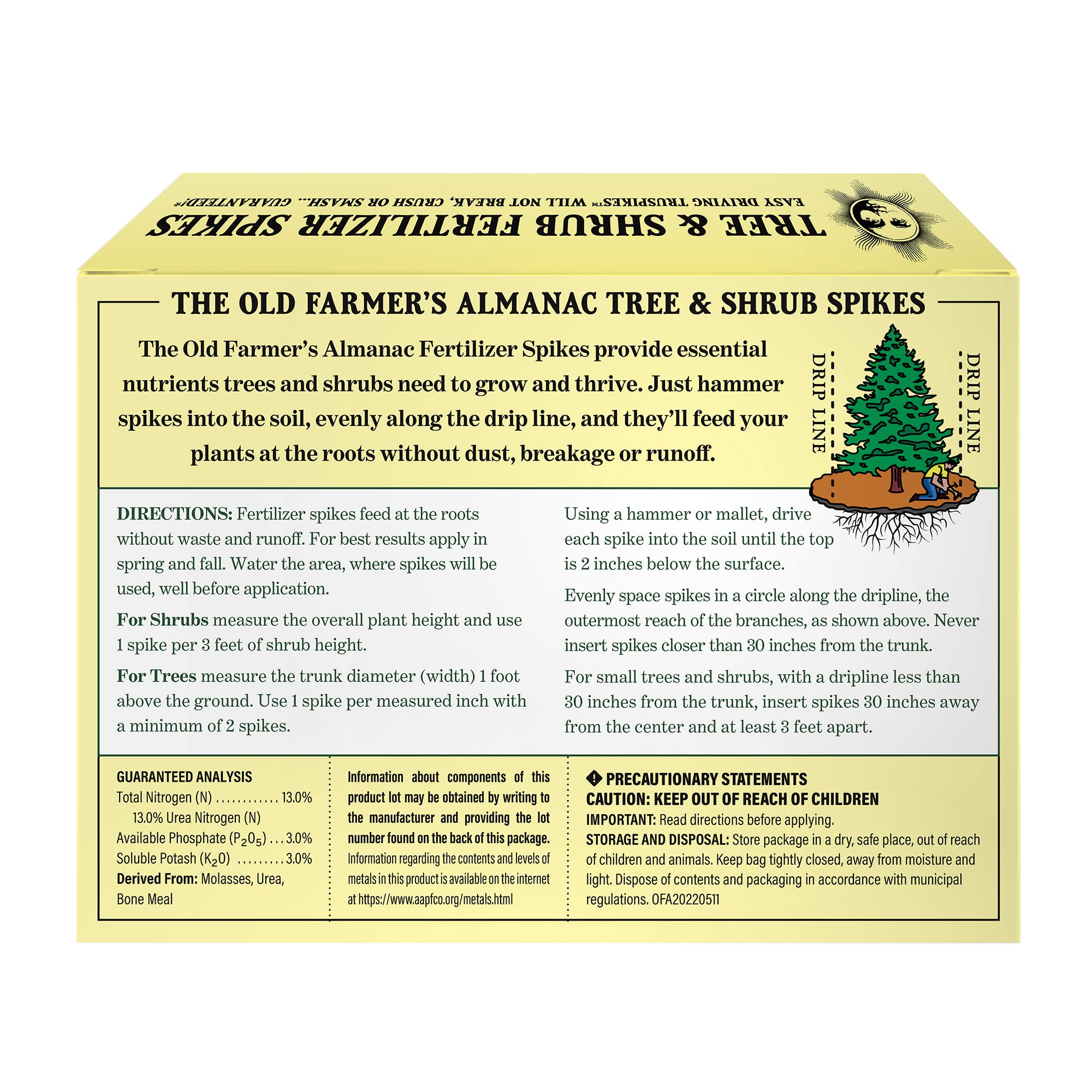 The Old Farmer's Almanac promotes healthier color and growth in trees and shrubs.