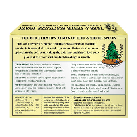 The Old Farmer's Almanac promotes healthier color and growth in trees and shrubs.