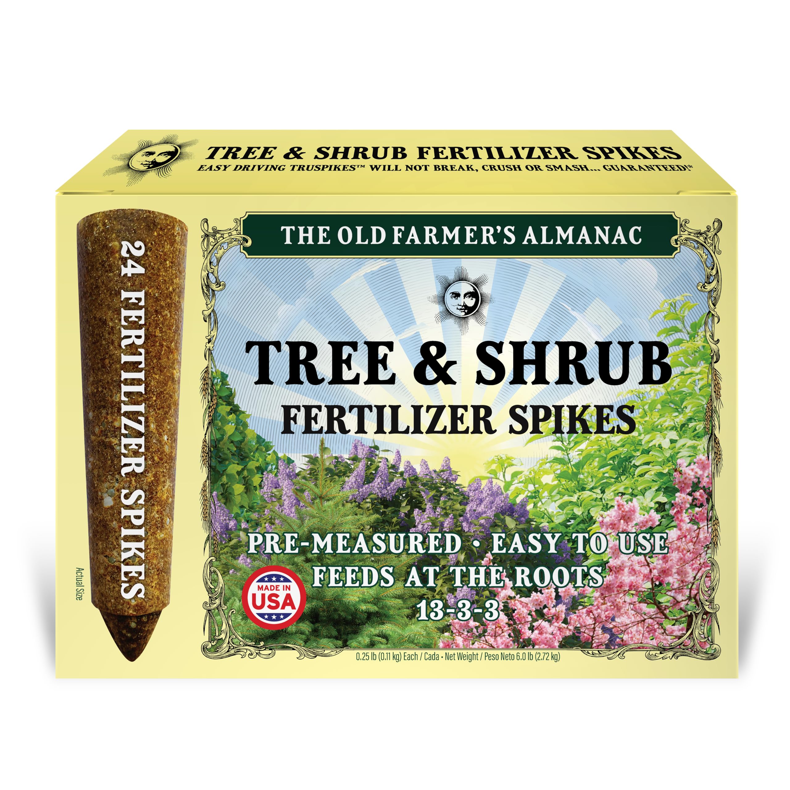 The Old Farmer's Almanac TruSpikes box of 24 for tree and shrub feeding.
