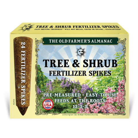 The Old Farmer's Almanac TruSpikes box of 24 for tree and shrub feeding.