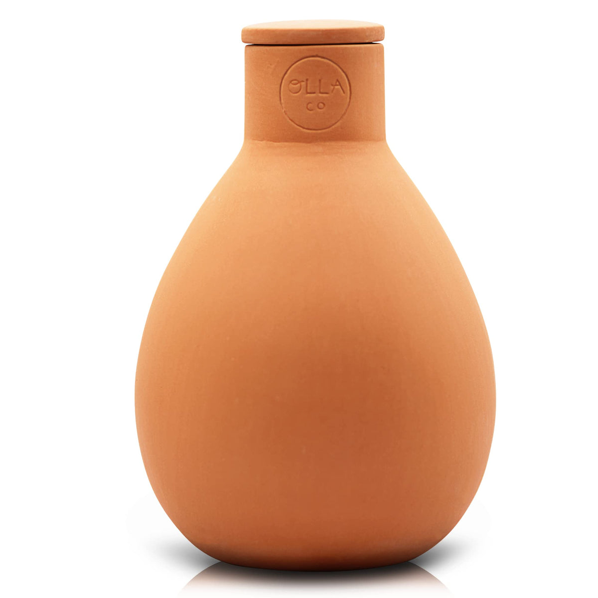 The Olla Company Classic Olla with lid buried delivers steady moisture to root zone.