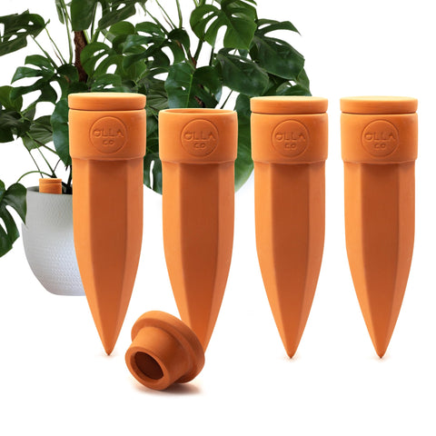 The Olla Company plant watering spikes with lids set of 4 for home garden use
