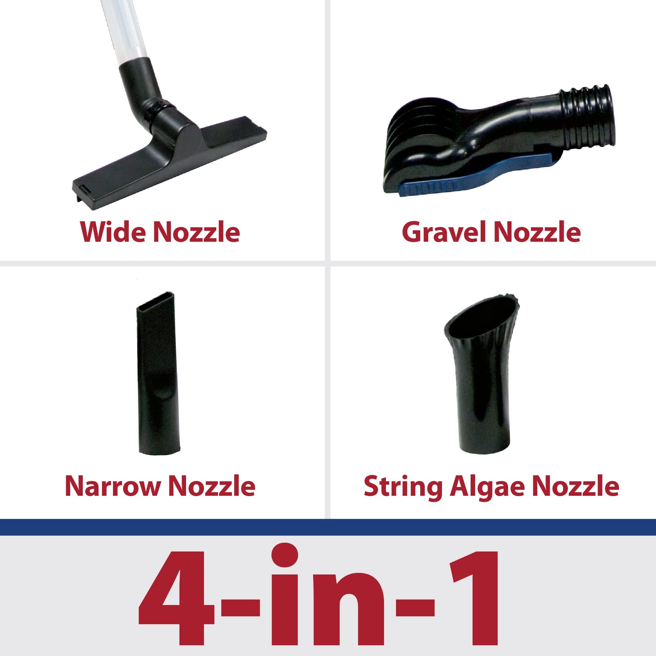 The Pond Guy ClearVac attachments collection for versatile pond surfaces