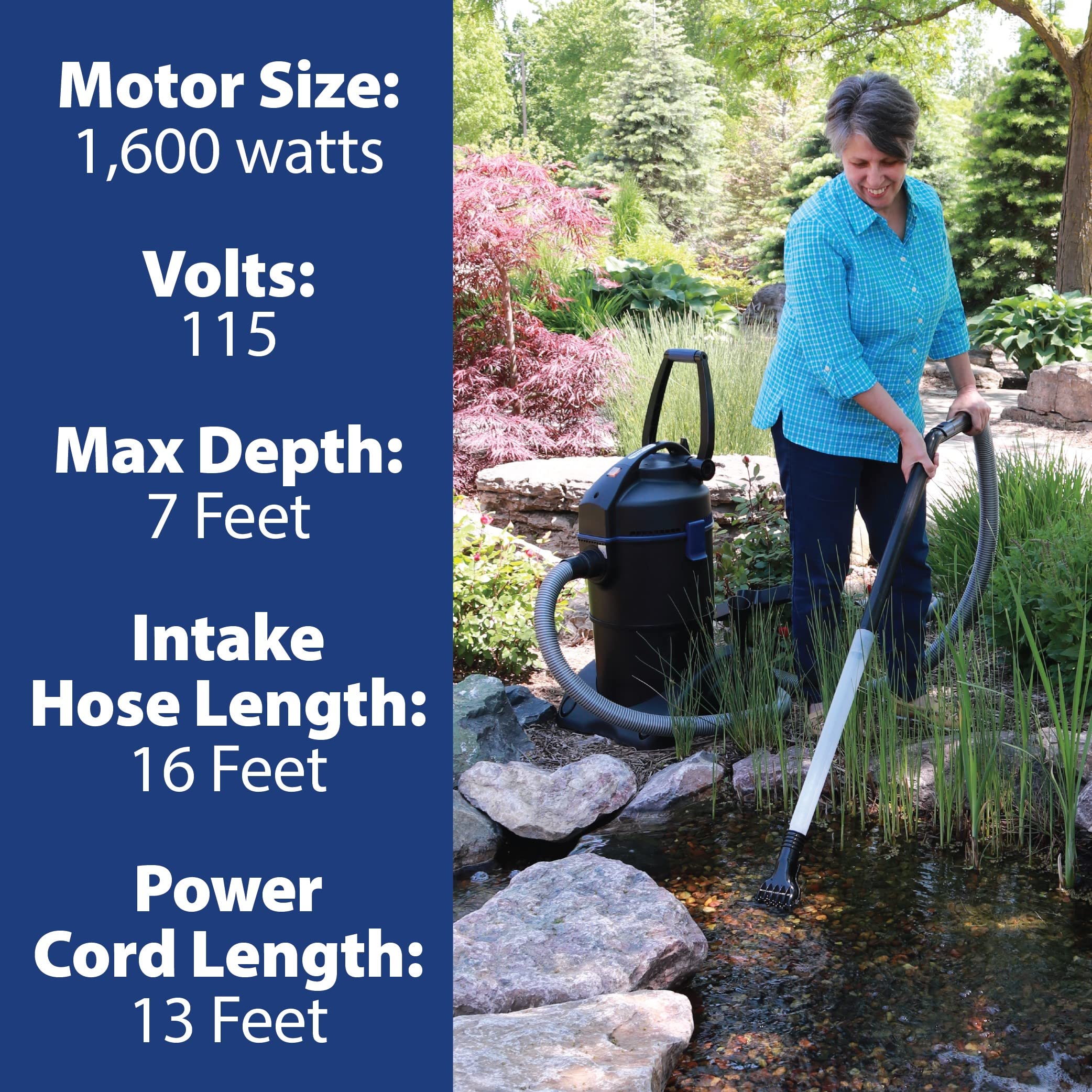 The Pond Guy ClearVac in-use action removes pond debris efficiently