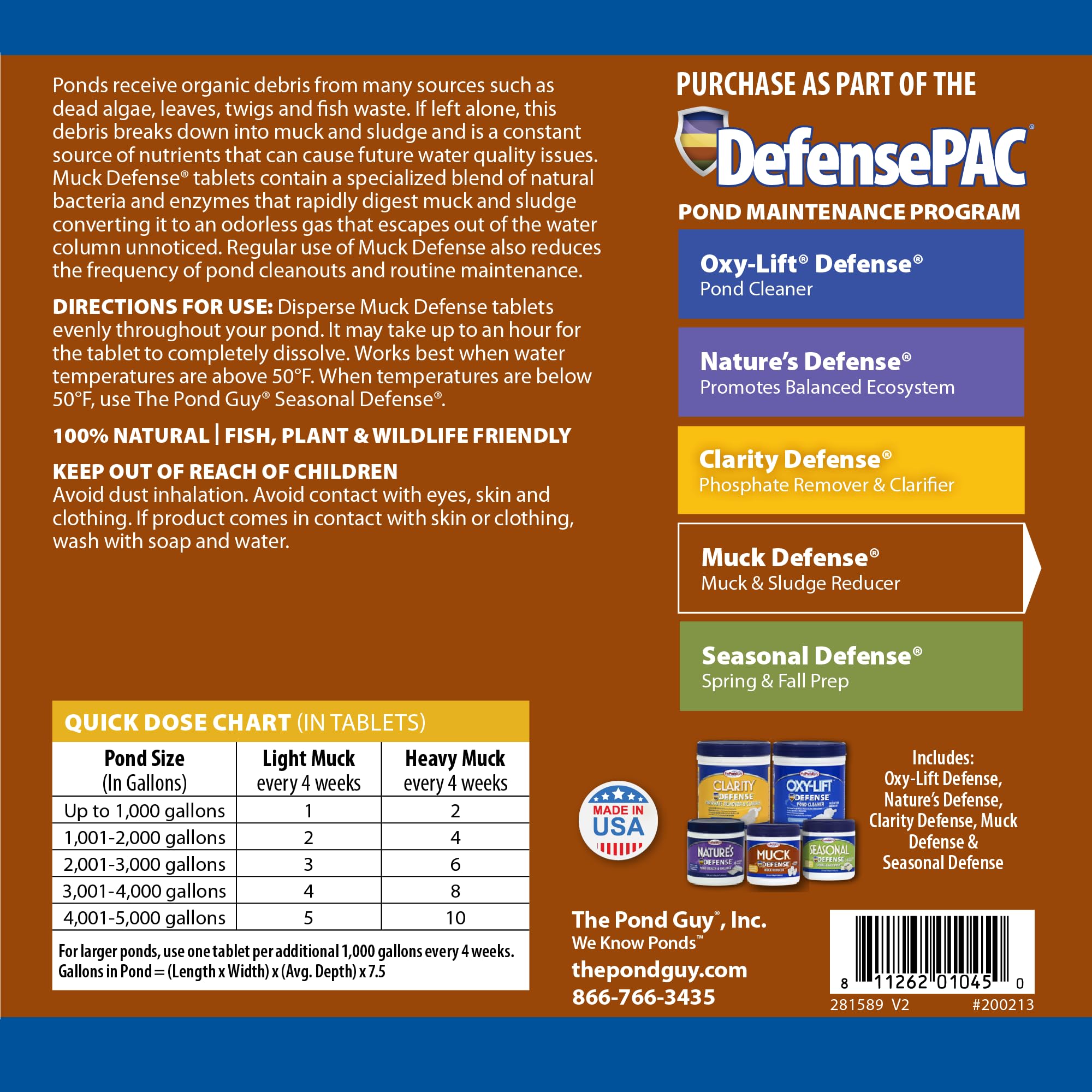 The Pond Guy Muck Defense bottle shows convenience and easy dosing