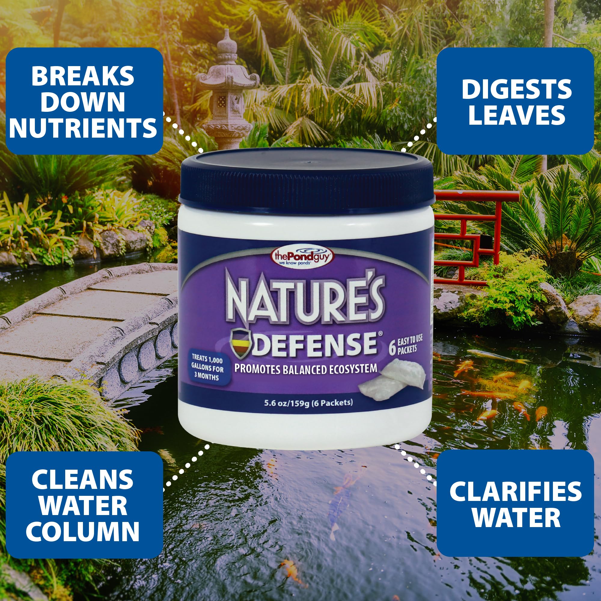 The Pond Guy Nature's Defense seeds the biological filter.