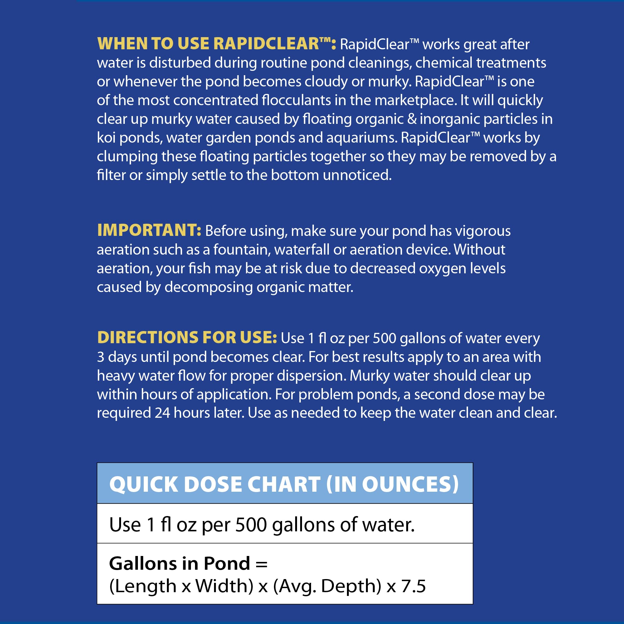 The Pond Guy RapidClear targets cloudy water for faster pond clarity.