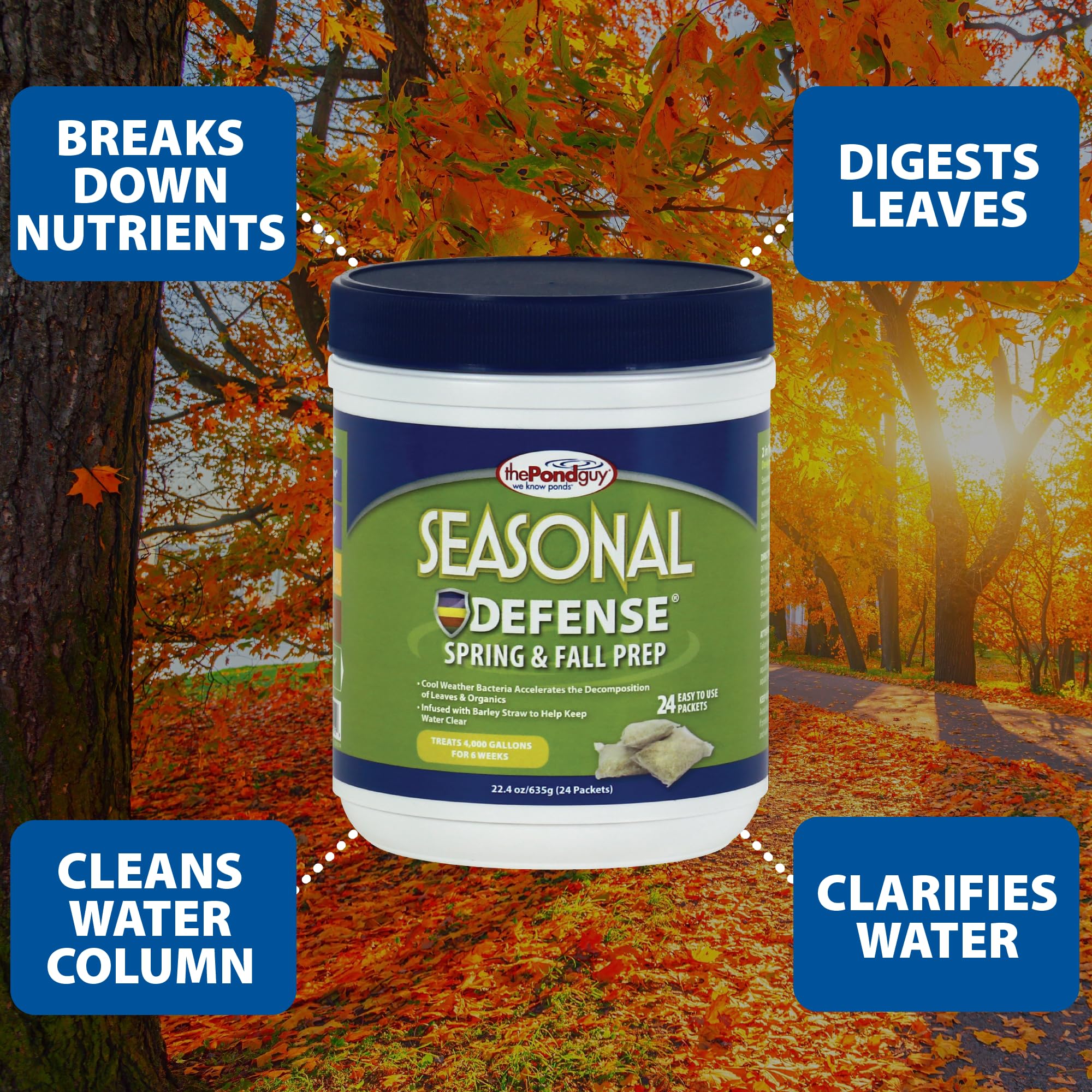 The Pond Guy Seasonal Defense demonstrates clear water potential in cool weather.