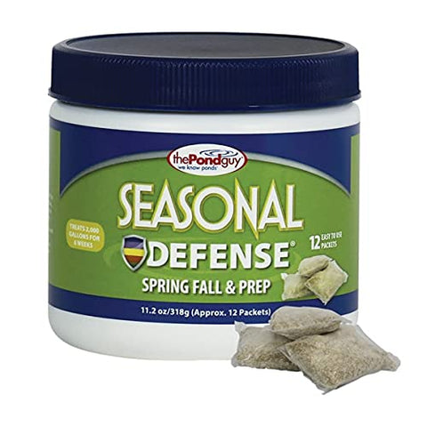 The Pond Guy Seasonal Defense packaging shown, ideal for cold-water pond care.