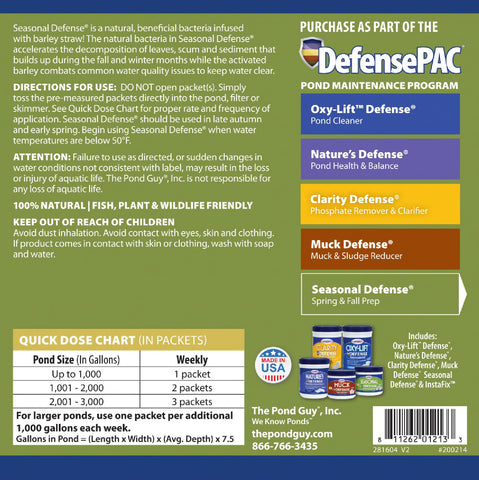 Seasonal Defense packets dissolving in water demonstrating dosing process