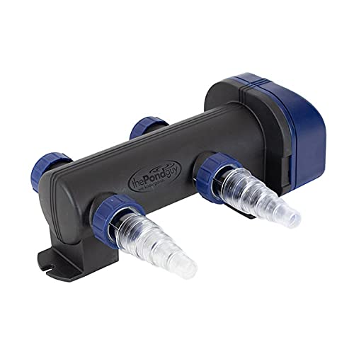 The Pond Guy UltraUV pond clarifier unit on a pond boosts water clarity.