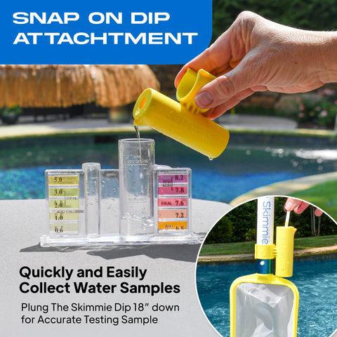 The Skimmie lightweight aluminum pole reducing strain during pool cleaning.