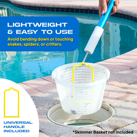 The Skimmie Pro lightweight design makes pool cleaning effortless and comfortable.