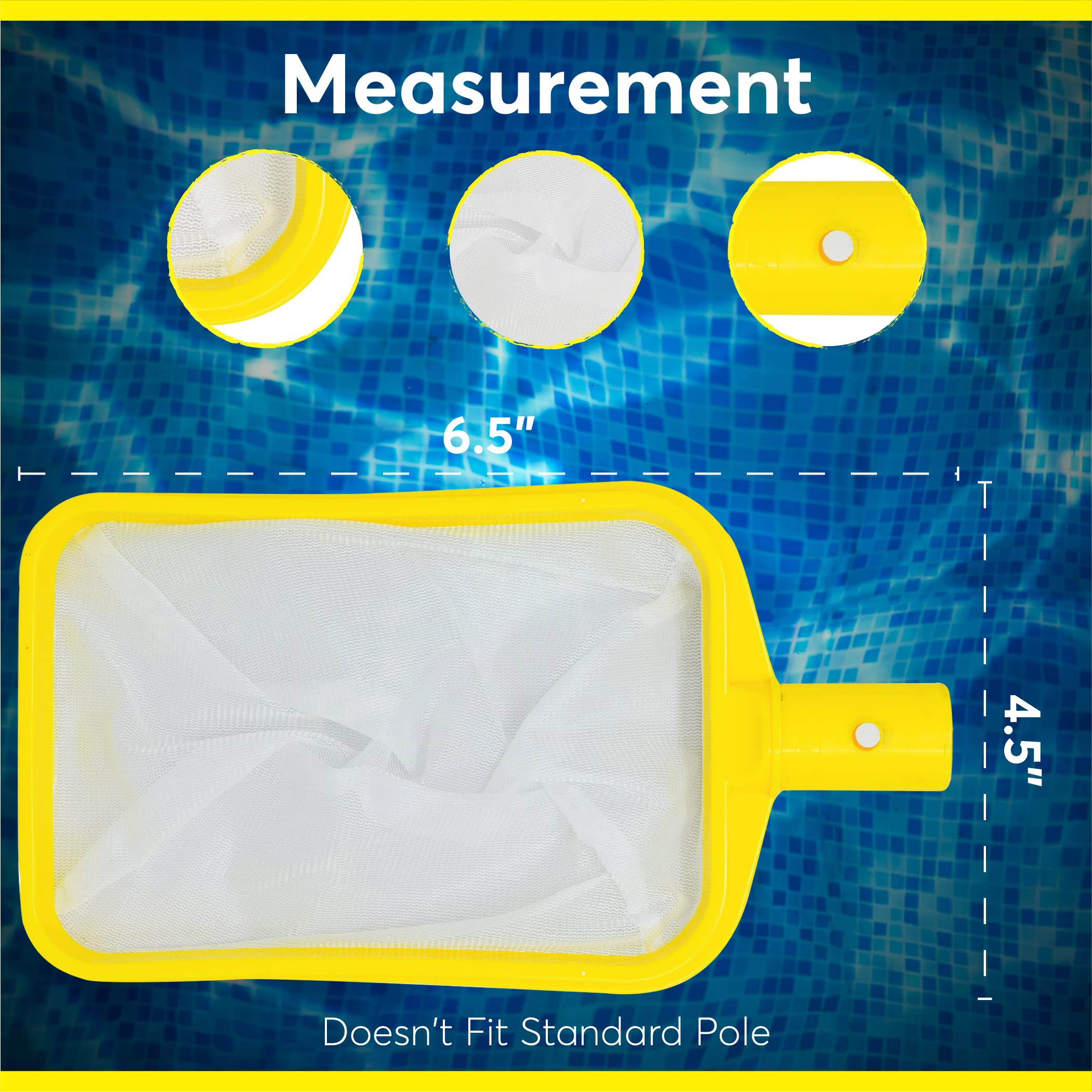 The Skimmie replacement net compact design fits tight skimmer spaces.