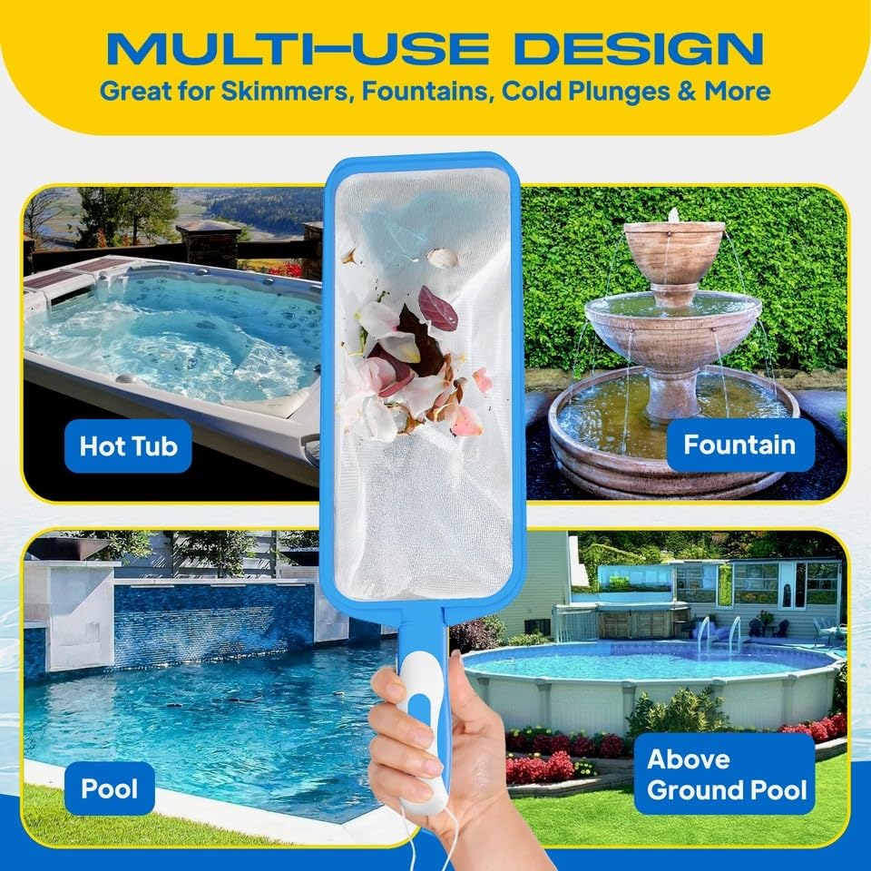 The Skimmie Swim-N-Scoop hanging storage loop dries after use
