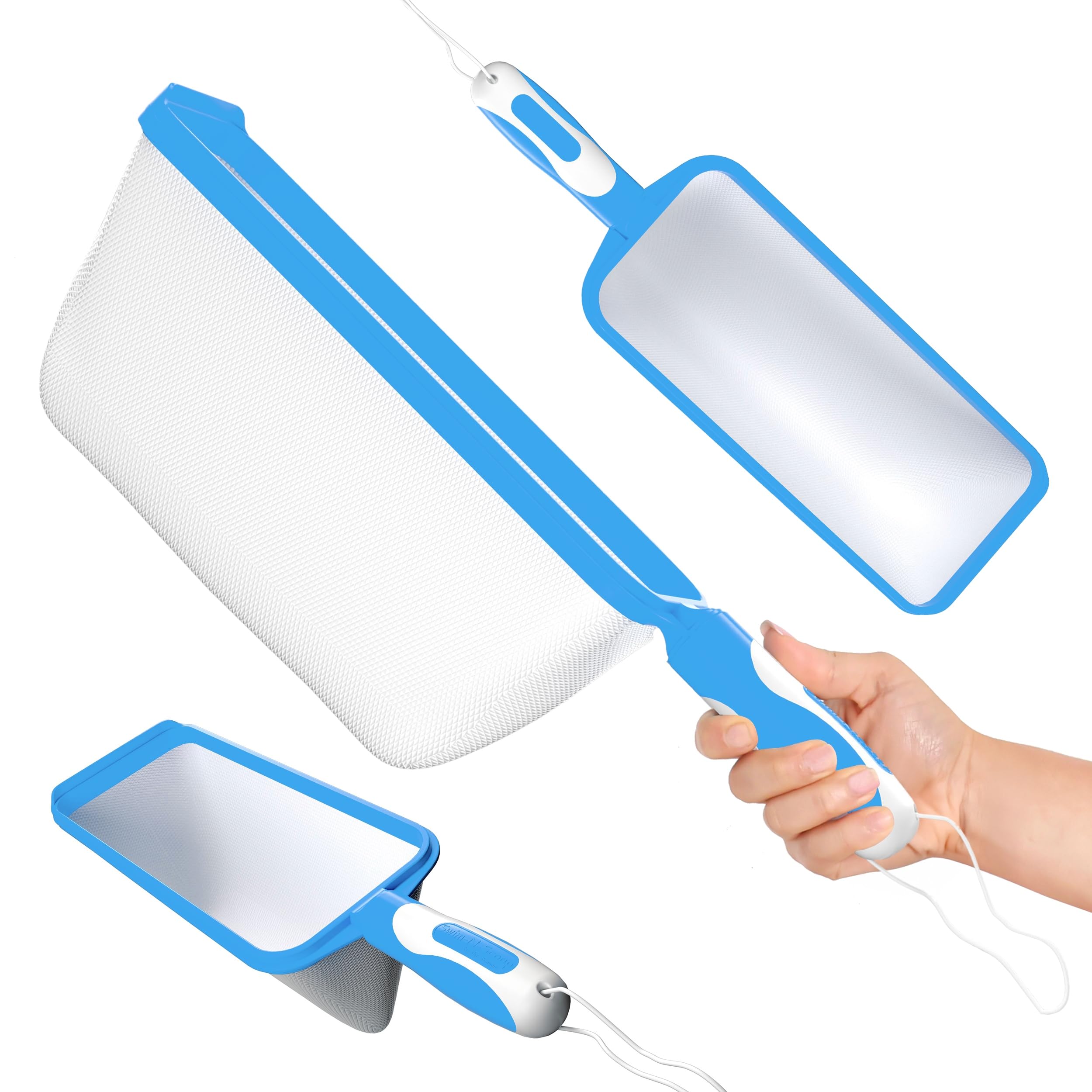 The Skimmie Swim-N-Scoop sixteen-inch net ready to remove pool debris