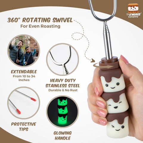 The S'mores Company Glowzies 600D bag stores sticks securely for camping.
