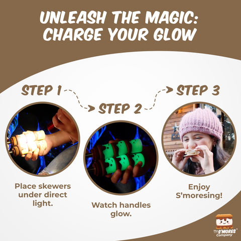 The S'mores Company Glowzies glow-in-the-dark sticks brighten nighttime s'mores sessions.