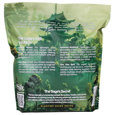 The Soil Sage bonsai soil with lava rock for superior drainage and aeration.