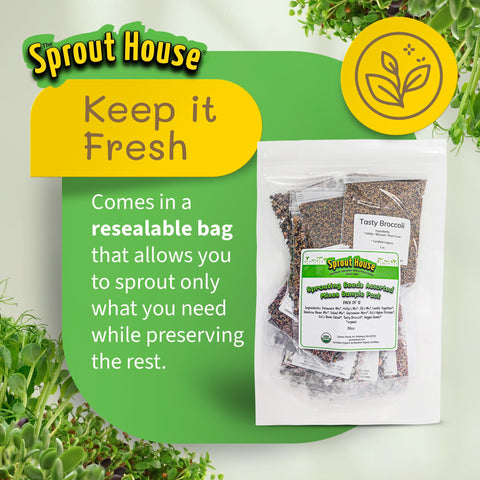 The Sprout House organic non-GMO seed variety pack for healthy toppings.