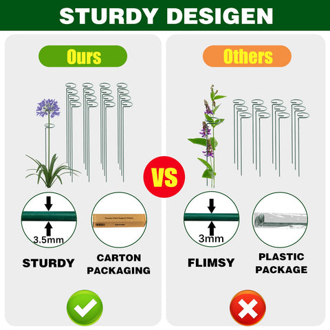 Thealyn 20-pack garden stakes for supporting multiple plants in beds and borders.