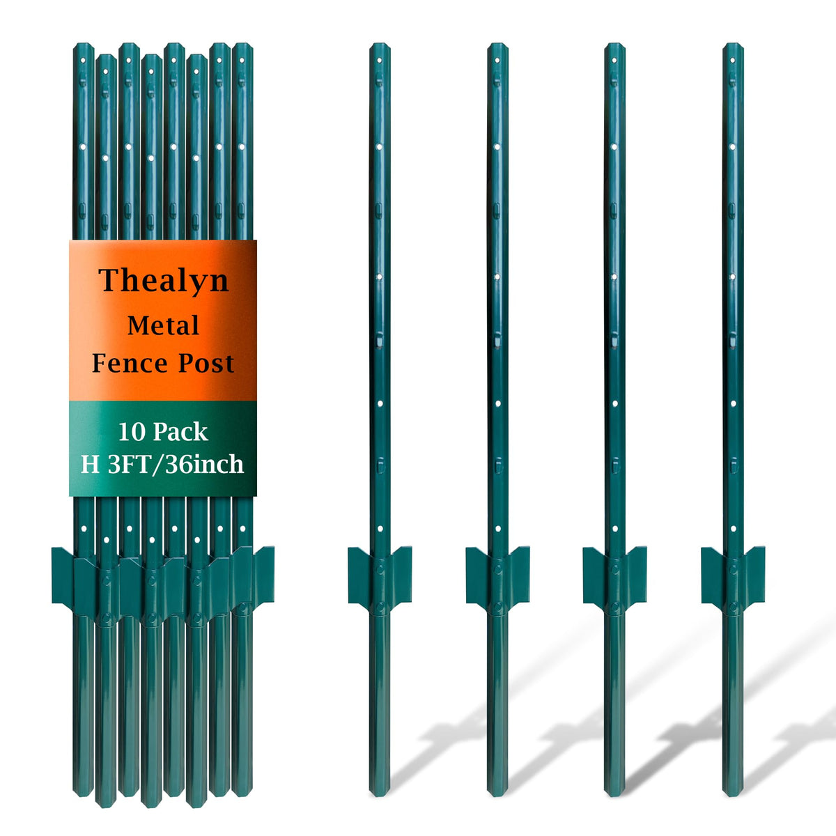 Thealyn 3ft U-Posts provide sturdy fence support for lightweight garden mesh.