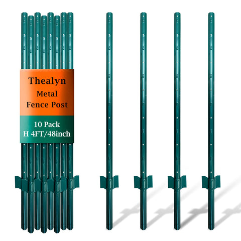Thealyn 4ft U-Posts pack10 for durable garden fencing and quick installation.