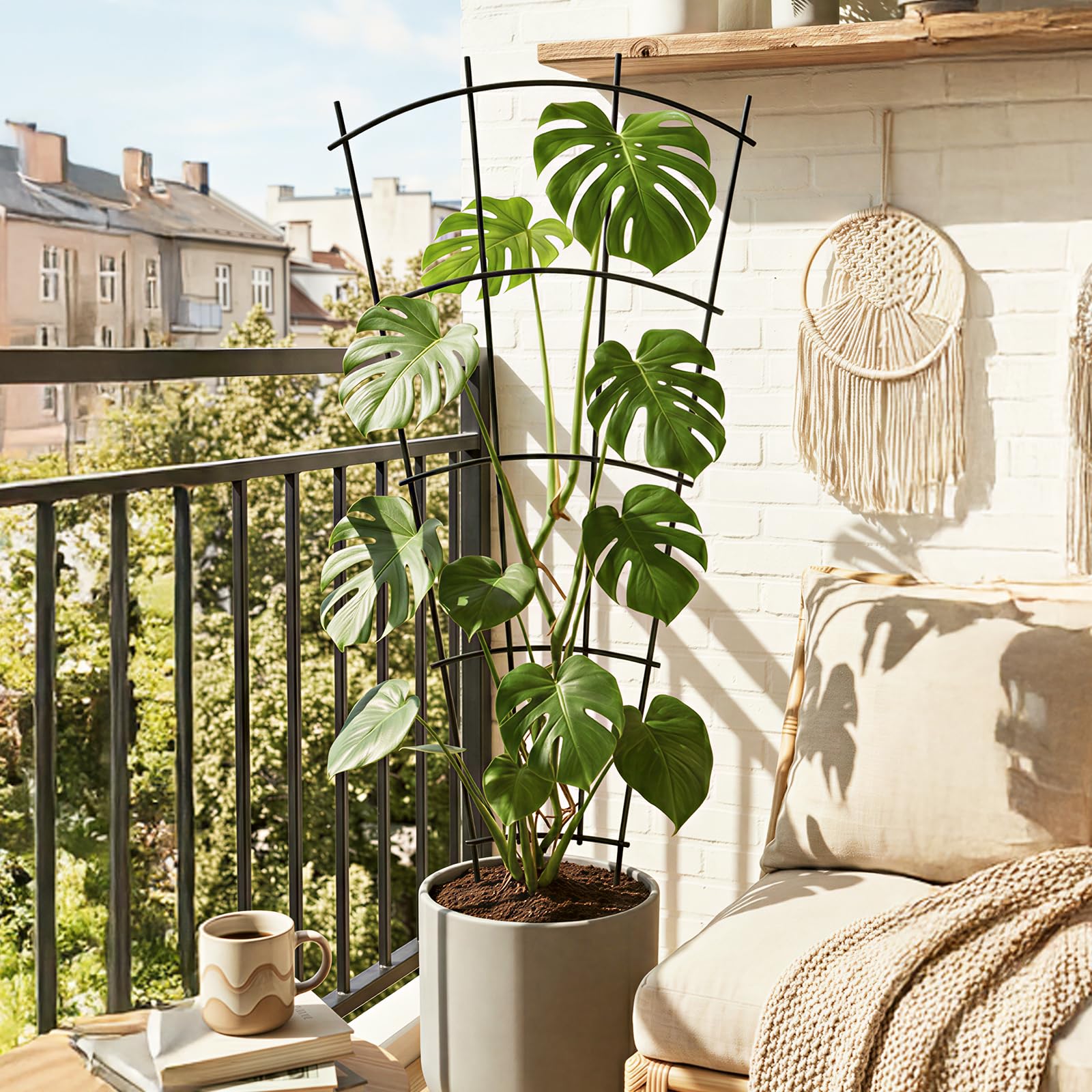 Thealyn fan-shaped trellis elevates displays while guiding stems.
