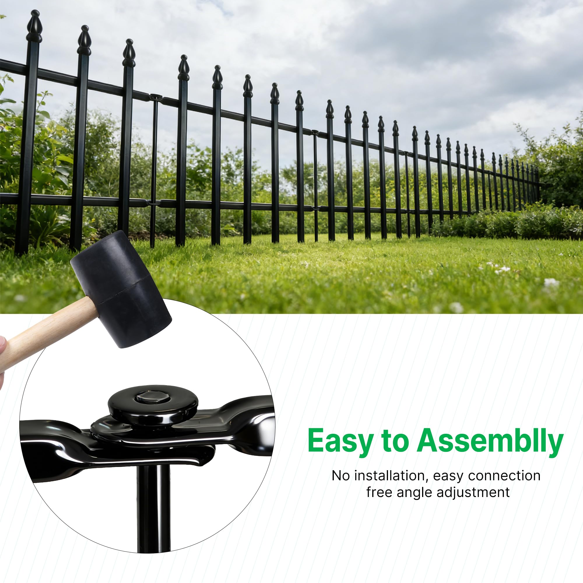 Thealyn flower-bed border fence adds modern charm and practical separation for beds.