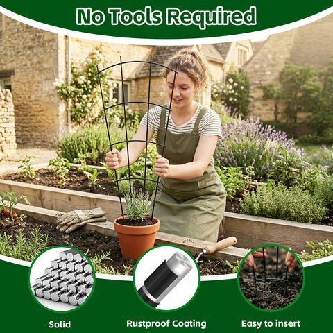 Thealyn four-pack trellis set boosts climbing plant growth in pots or beds.
