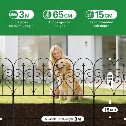 Thealyn garden fence forming a 10ft border around a flower bed