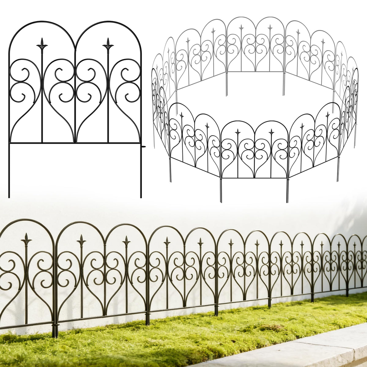 Thealyn garden fence 32inch panel interlock defines a rustproof border for your garden