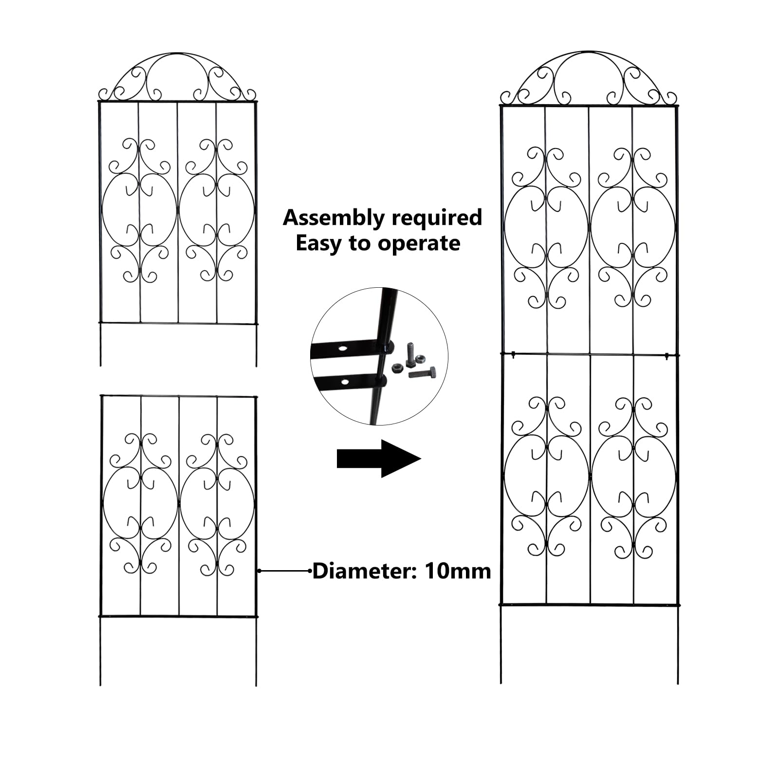 Thealyn Garden Trellis features 10mm wire for strong plant support