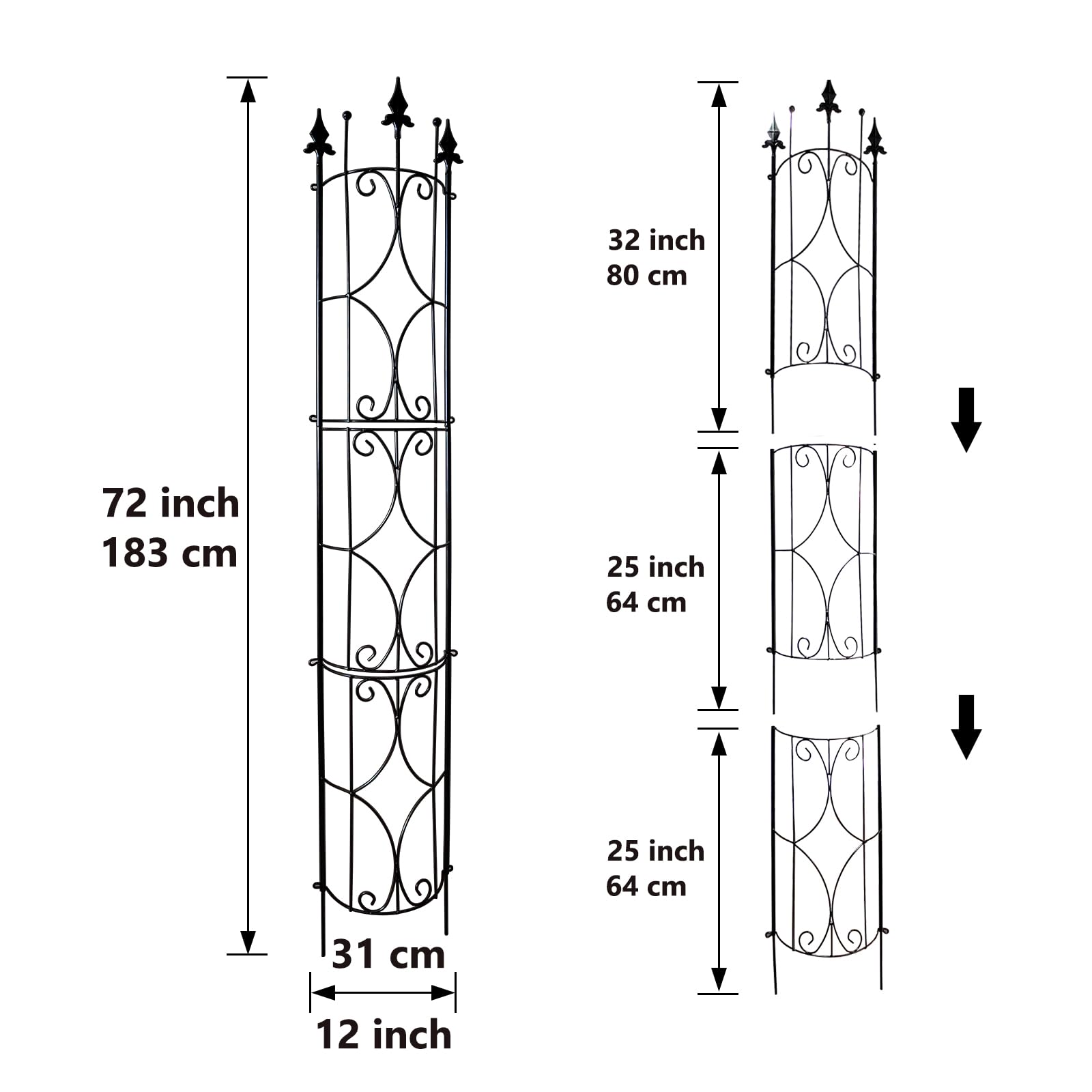 Thealyn Garden Trellis circle-frame connection enables flexible shapes for customization.
