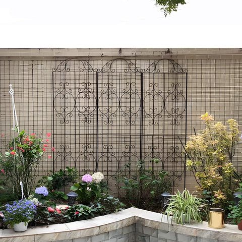 Thealyn Garden Trellis elegant black finish enhances garden aesthetics