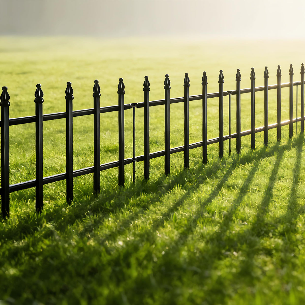 Thealyn metal border folding fence panels define borders with easy, customizable layout.
