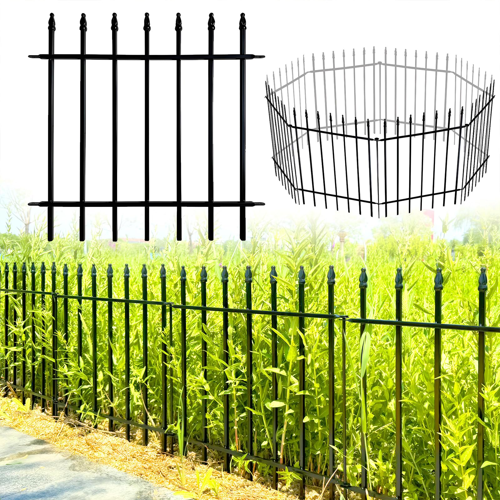 Thealyn border fence along a flower bed defines space with style