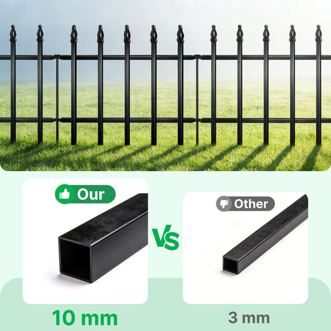 Thealyn patio yard ornamental fence creates defined spaces with weather-ready style.