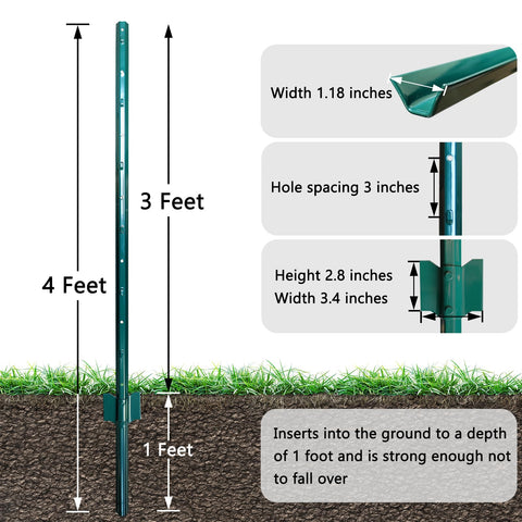 Thealyn step-in stakes set shows easy no-dig installation for any yard.