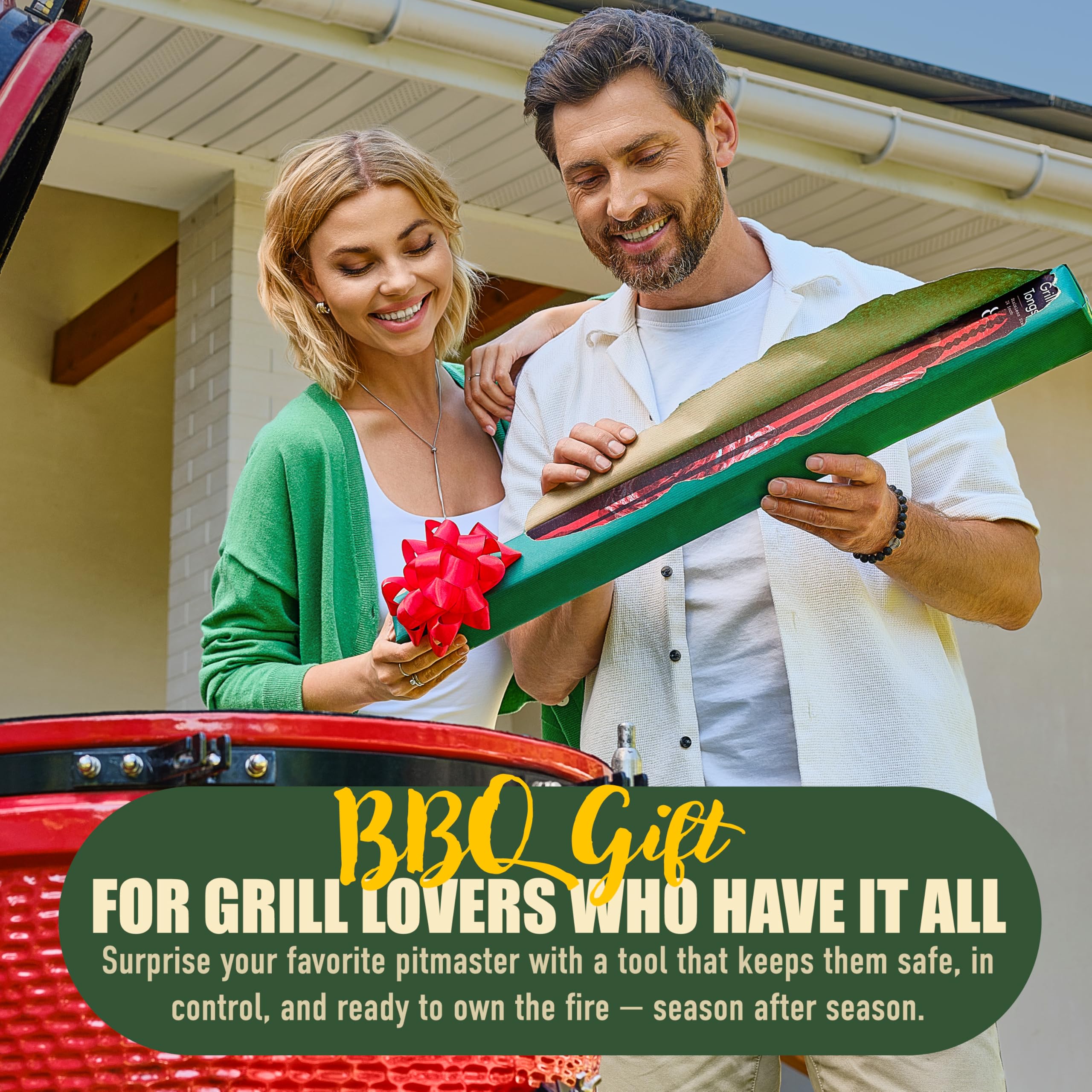TheDOM 24inch heat-resistant tongs endure extended outdoor grilling sessions.