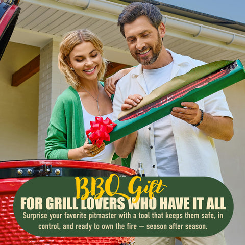 TheDOM 24inch heat-resistant tongs endure extended outdoor grilling sessions.