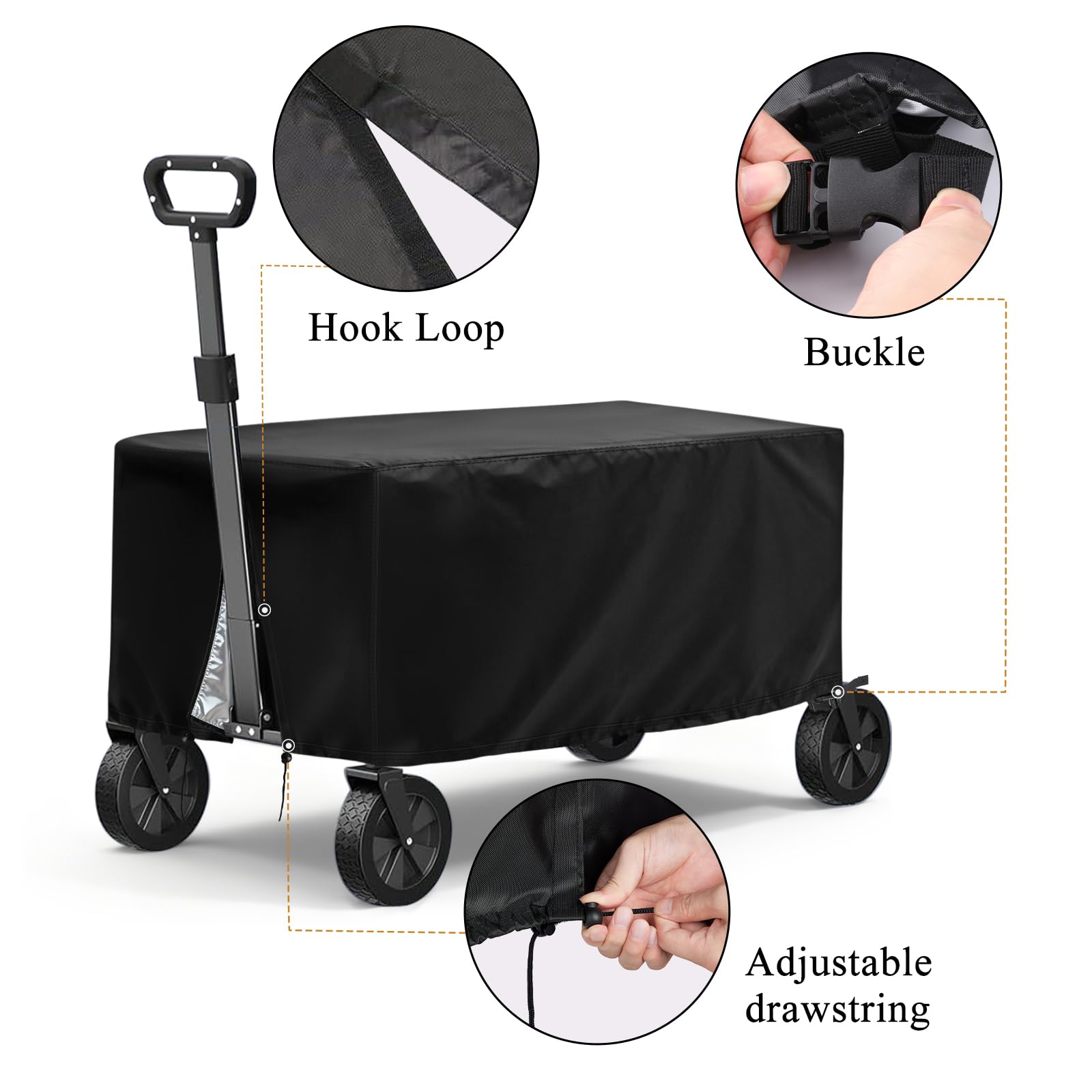 TheElves wagon cover rolled for compact storage and portability