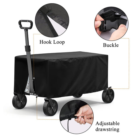 TheElves wagon cover rolled for compact storage and portability
