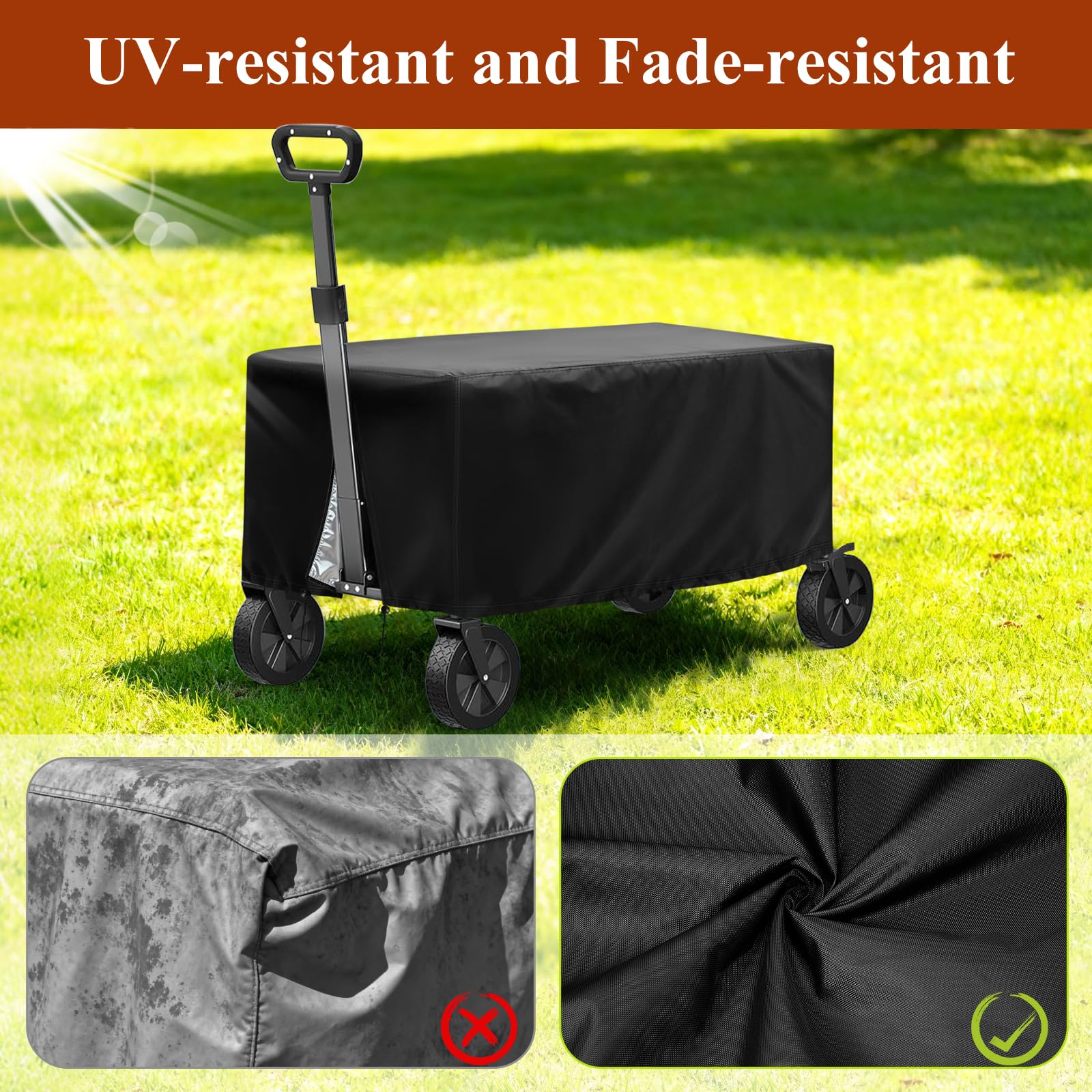 Front buckle and fit system on TheElves wagon cover against windy conditions